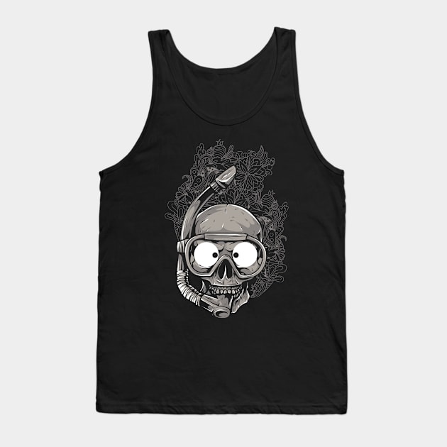 Skull Diver Tank Top by inkExtreme